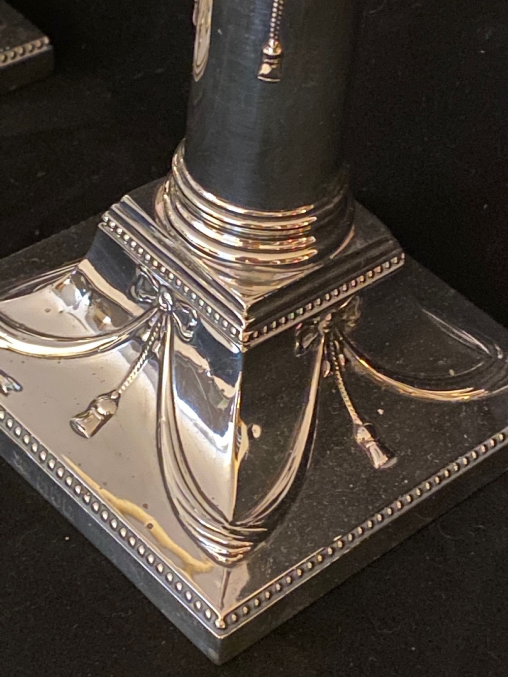 Pair of Sterling Silver Candlesticks View V