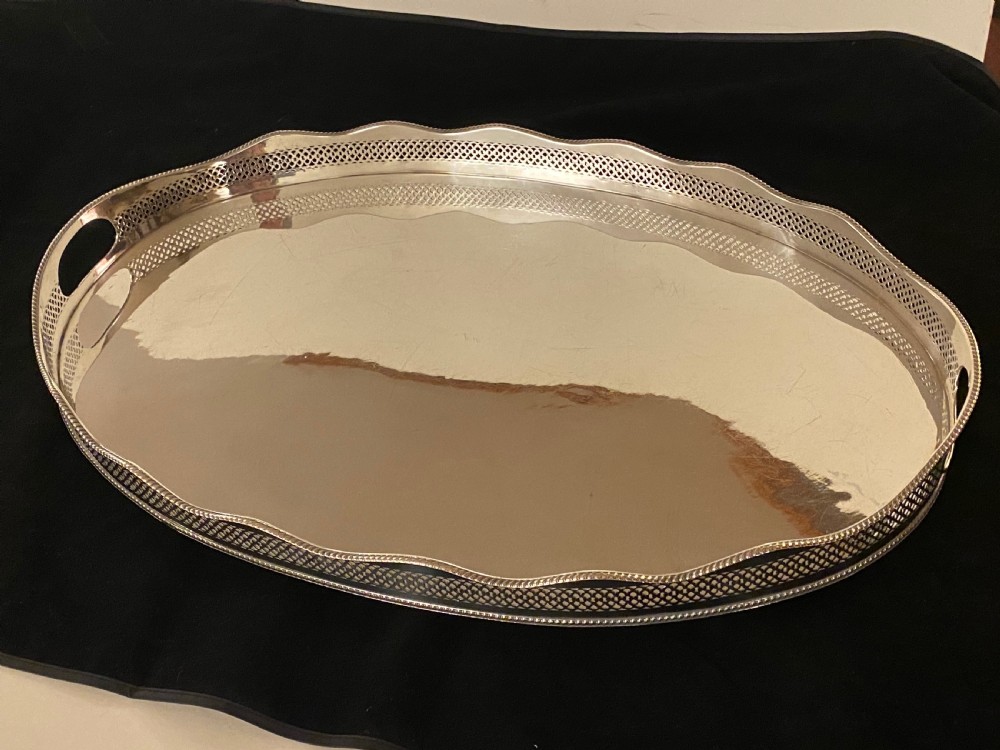 Sheffield Silver Plated Gallery Tray View V