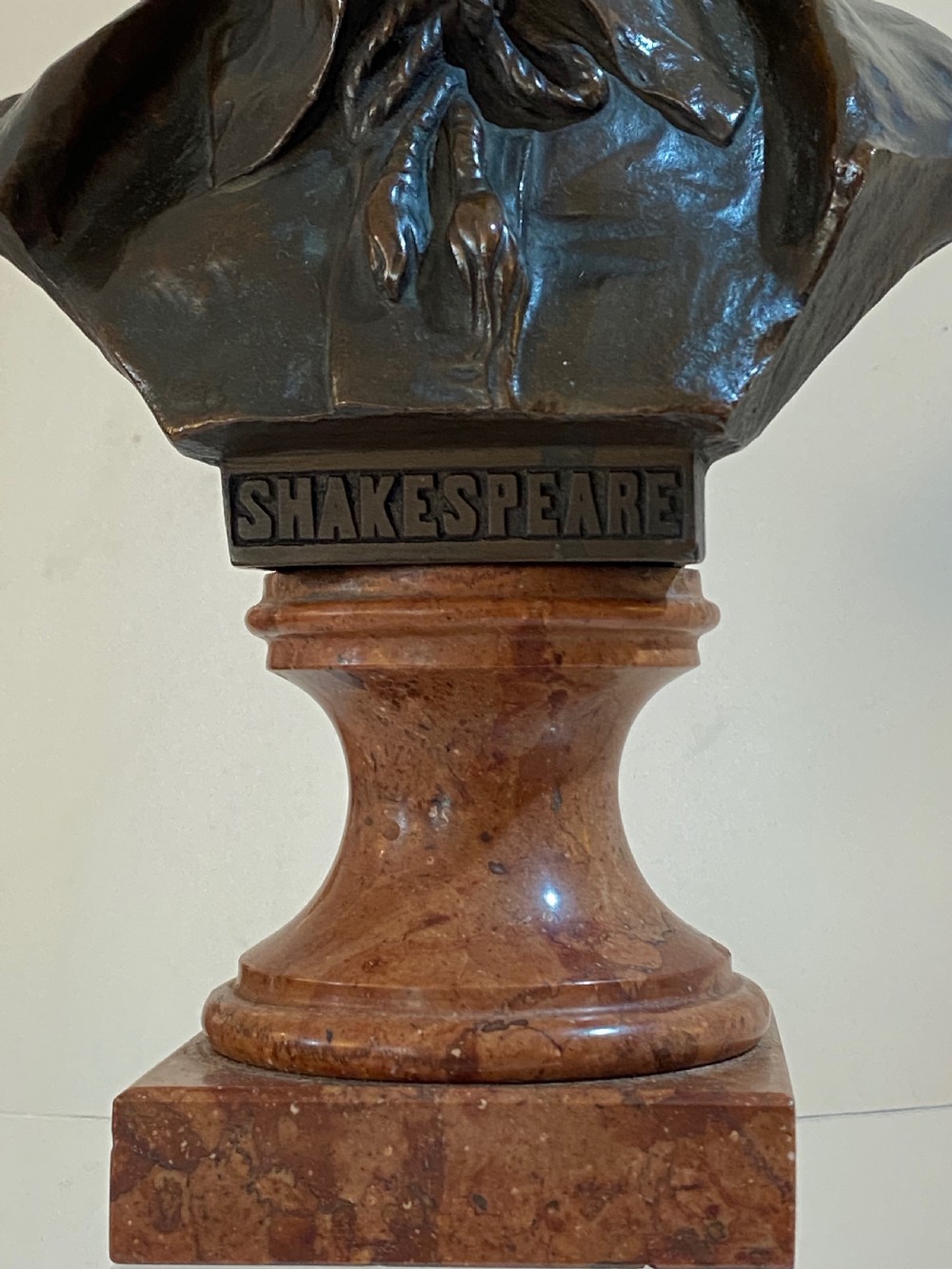 Bronze bust of Shakespeare by Hans Muller (Austrian 1873-1937) View VI