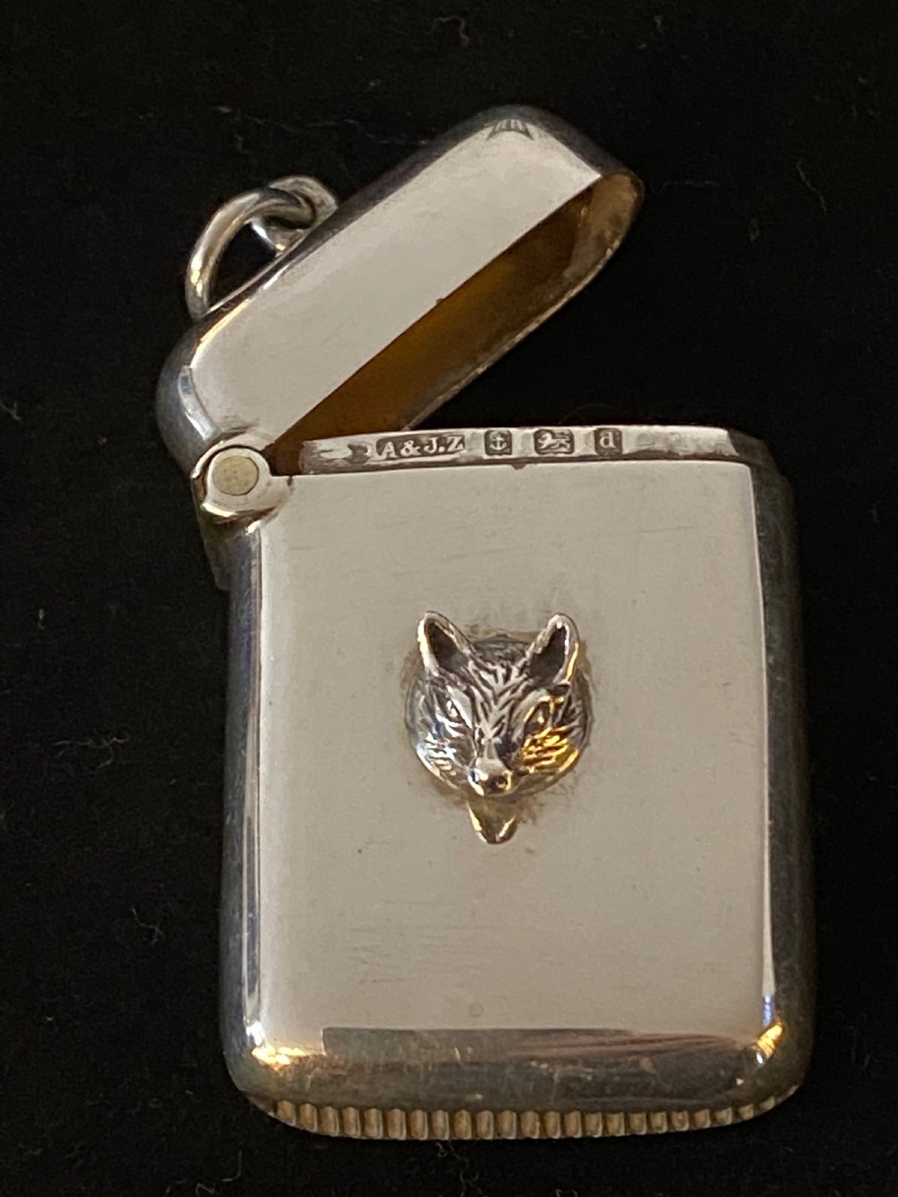 Silver Vesta Case with Fox Mask View III