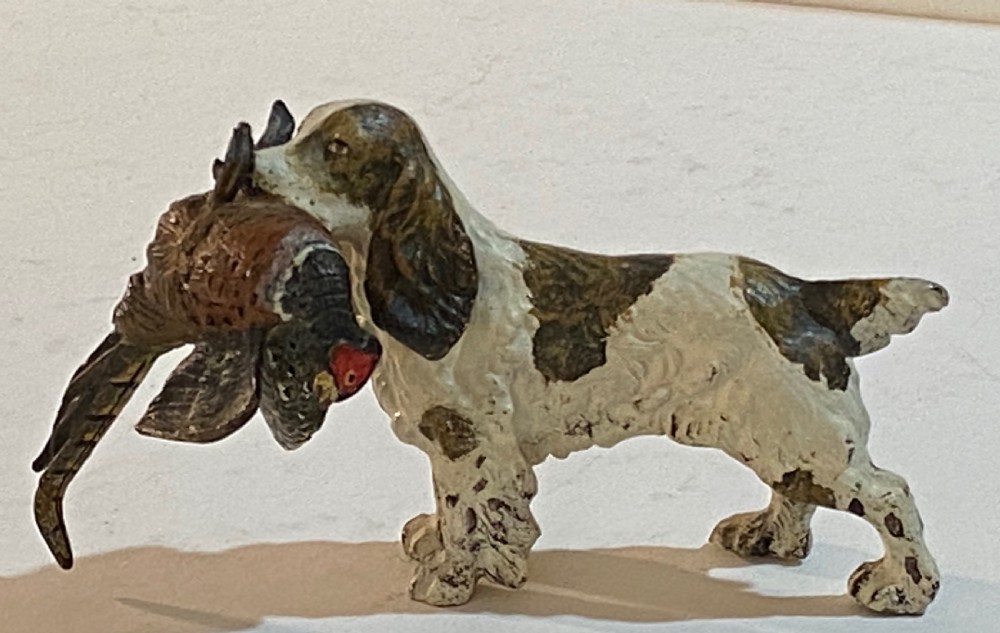 Cold Painted Bronze Spaniel with a Pheasant View III