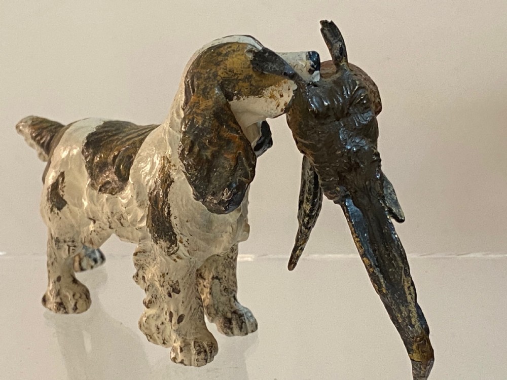 Cold Painted Bronze Spaniel with a Pheasant View IV
