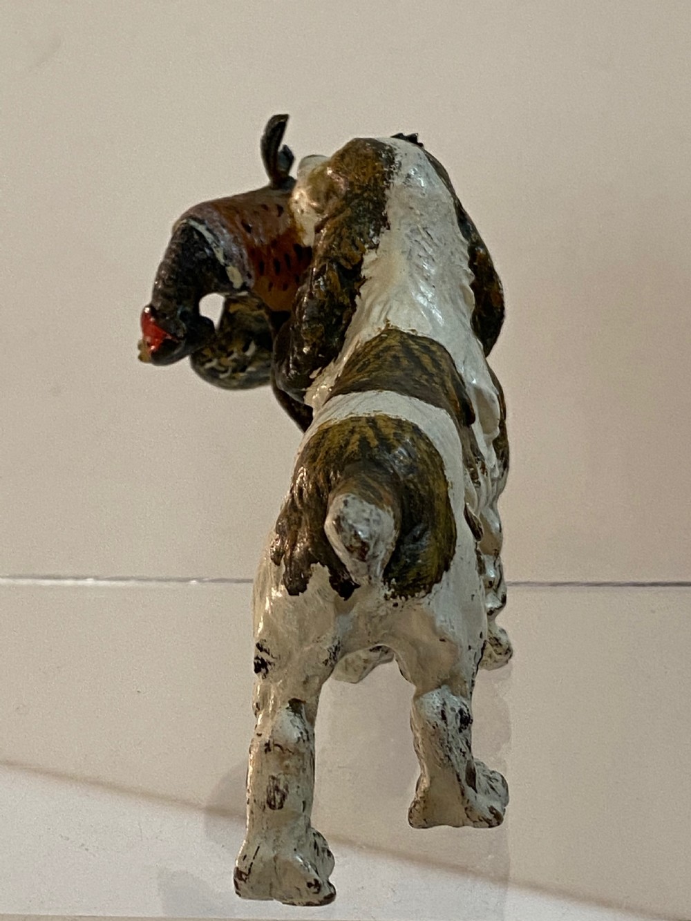 Cold Painted Bronze Spaniel with a Pheasant View VI