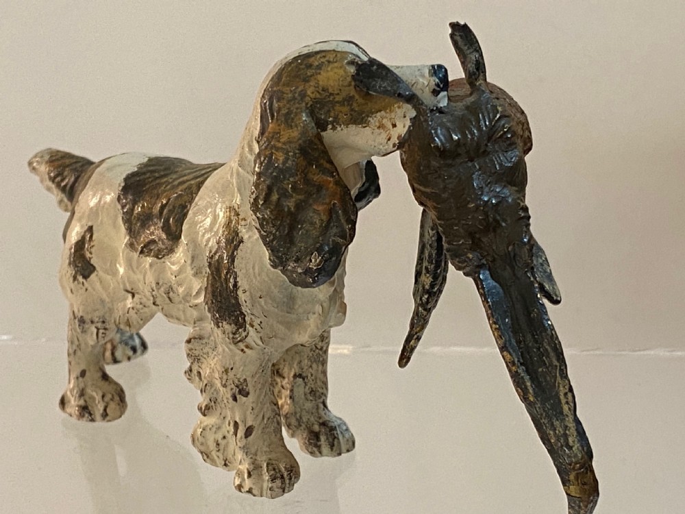 Cold Painted Bronze Spaniel with a Pheasant View VII