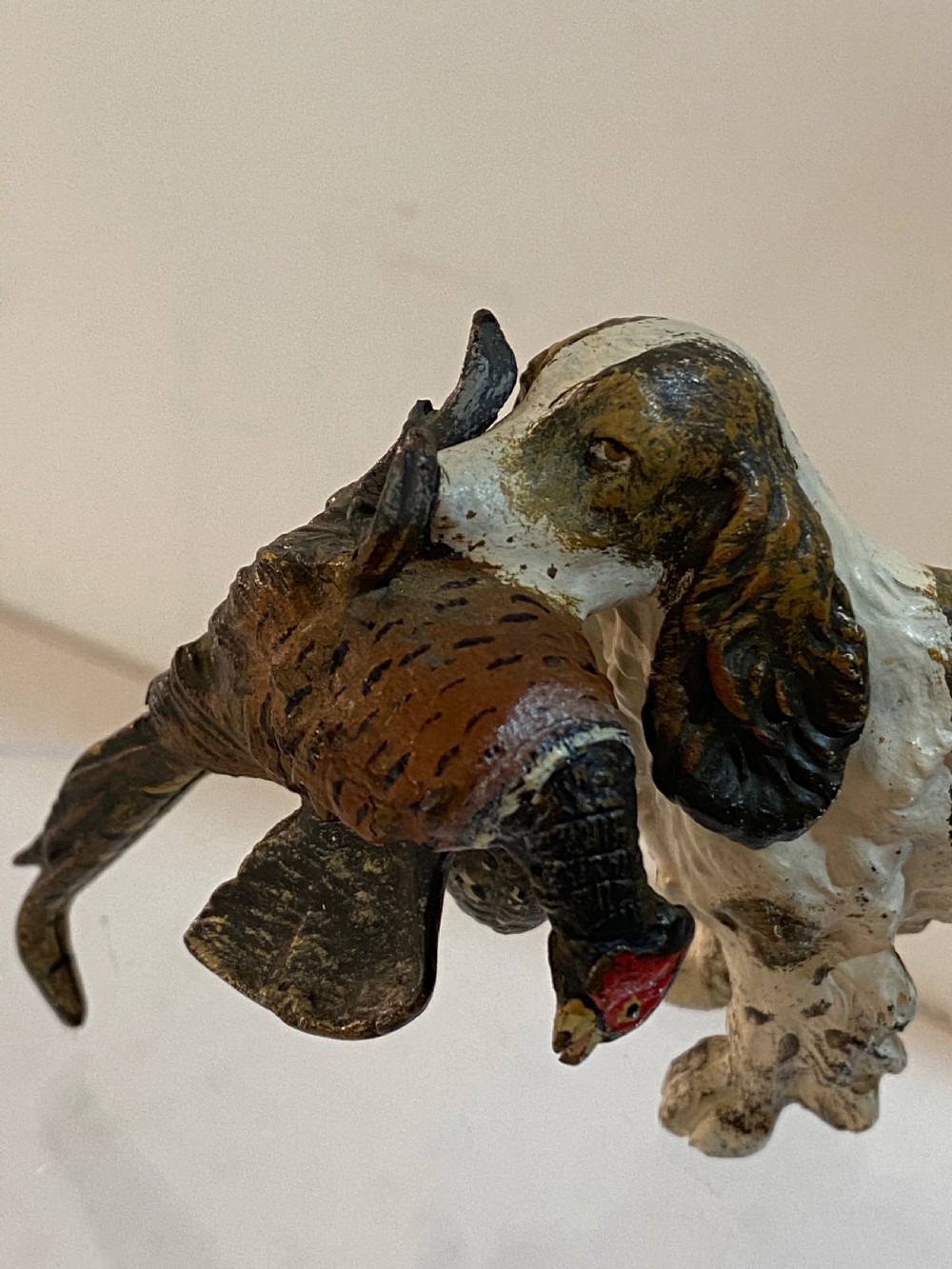 Cold Painted Bronze Spaniel with a Pheasant View VIII