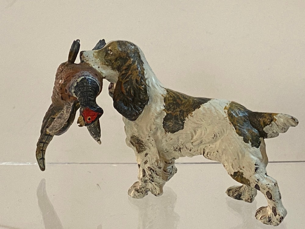 Cold Painted Bronze Spaniel with a Pheasant View XIII