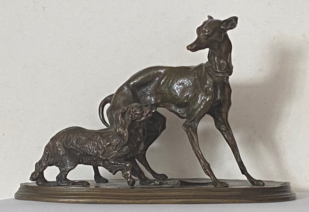 Bronze of Dogs after Pierre-Jules Mêne