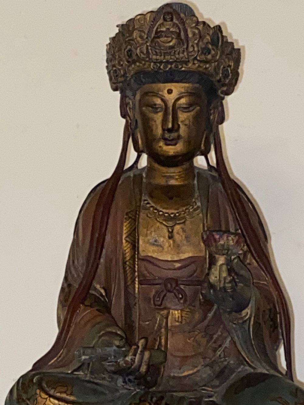 Antique Chinese Carved Wooden Figure of a Deity View II