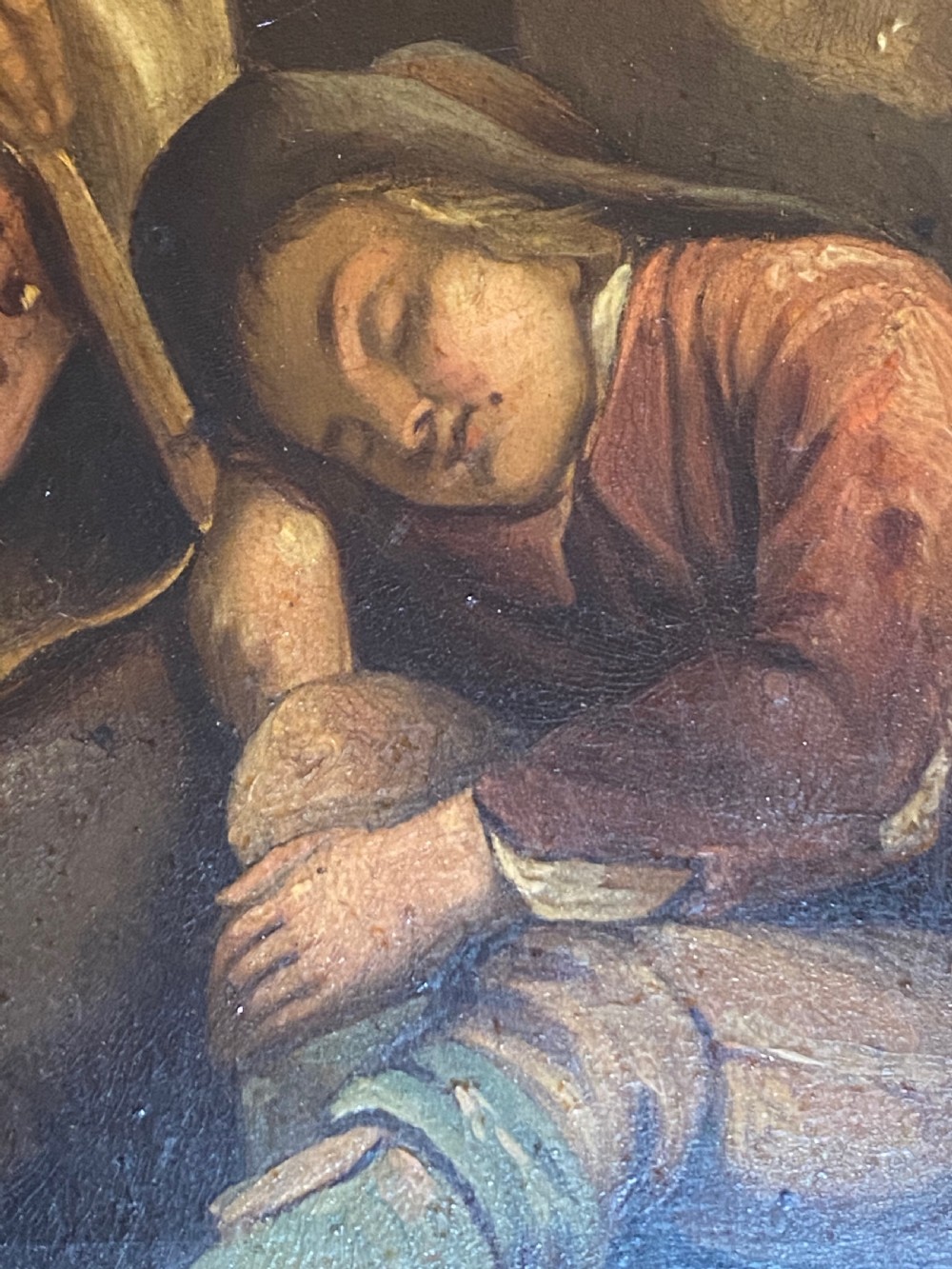 19th Century Oil of Resting Travellers View III
