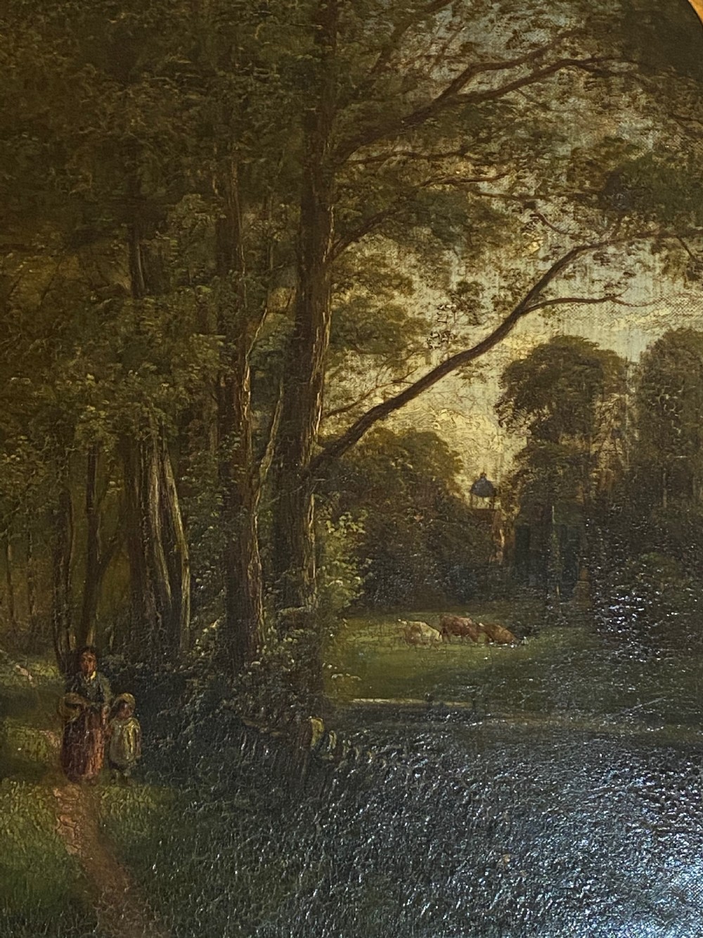 Oil on Canvas of Woodland Scene by Robert Burrows (1810-1883) View II