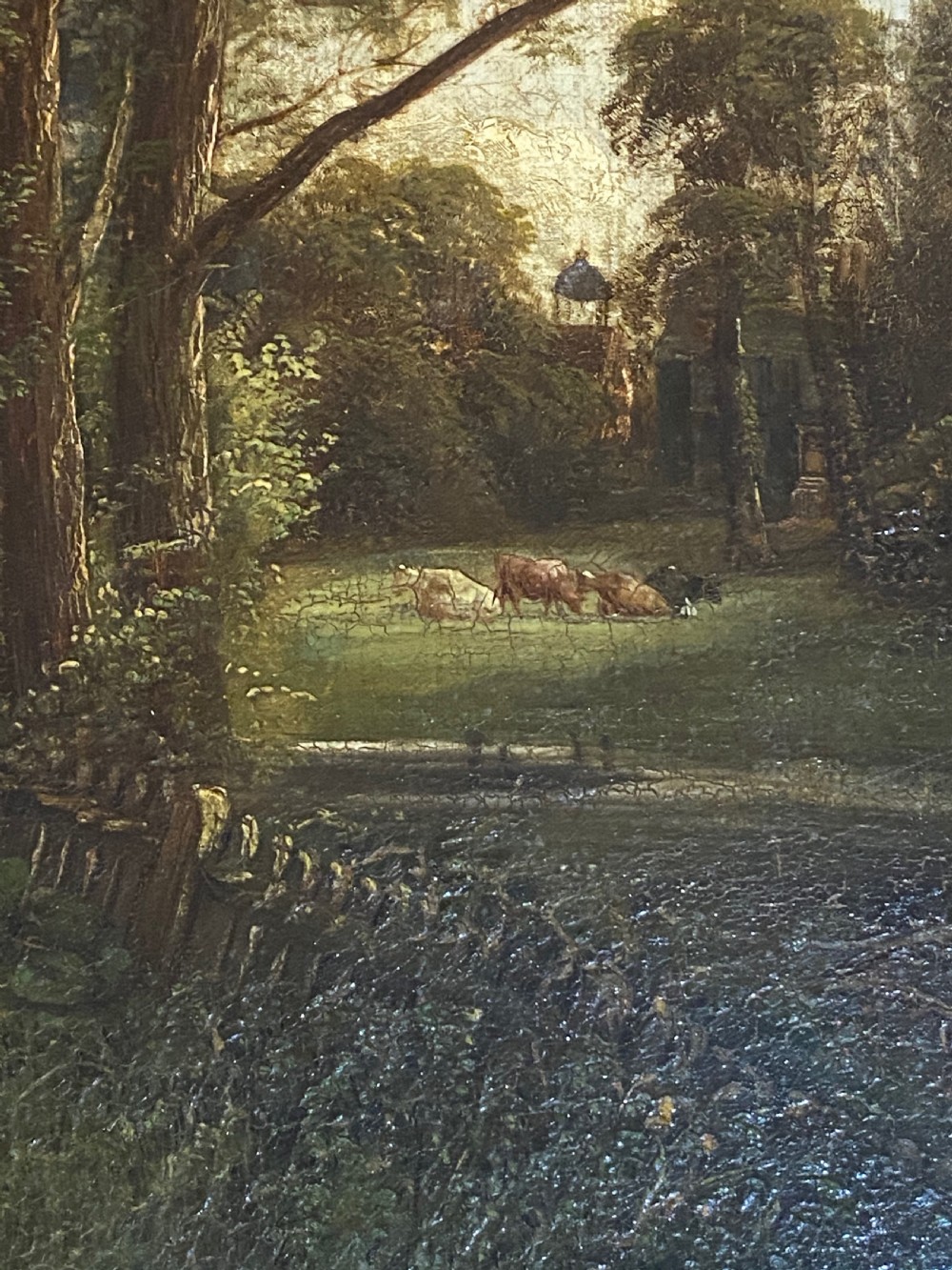 Oil on Canvas of Woodland Scene by Robert Burrows (1810-1883) View IV