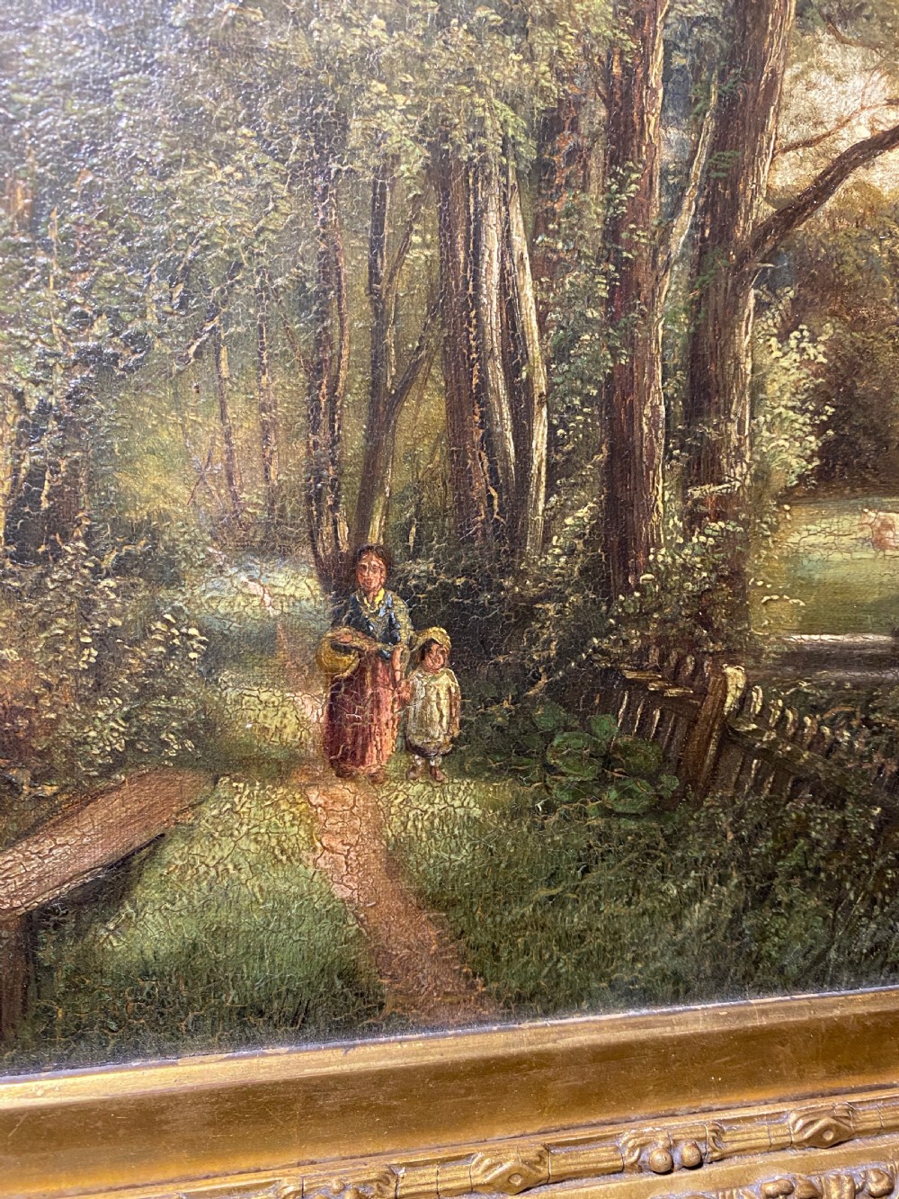 Oil on Canvas of Woodland Scene by Robert Burrows (1810-1883) View V