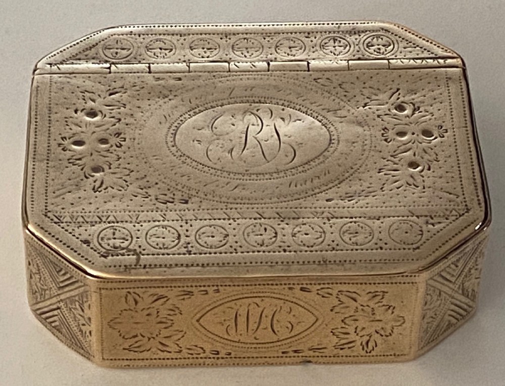18th Century Brass Table Snuff Box View II