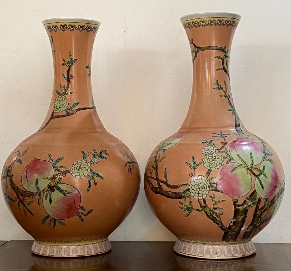 Pair of Chinese Gourd Vases