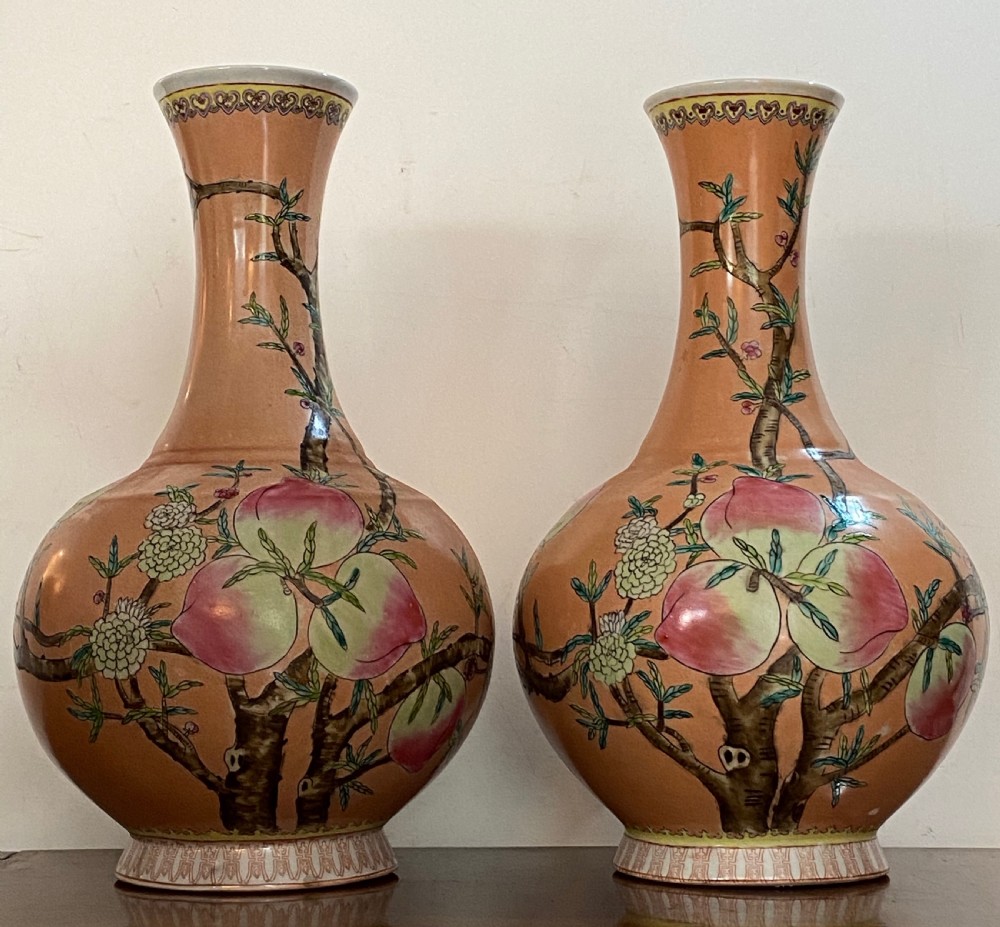 Pair of Chinese Gourd Vases View II
