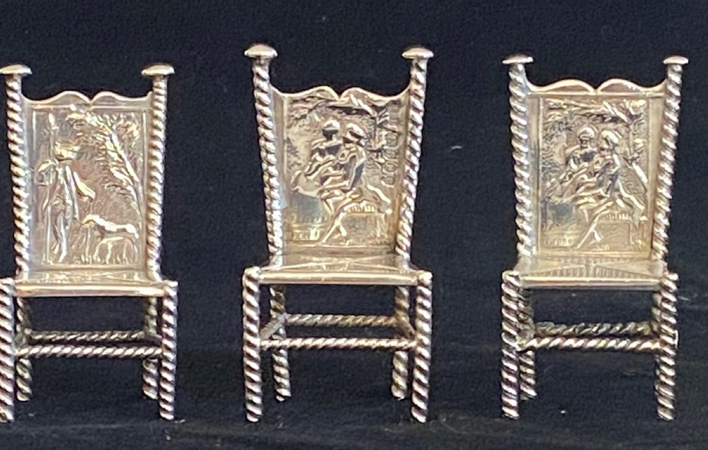 Miniature Silver Chairs, Set of Three