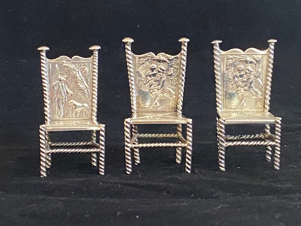 Miniature Silver Chairs, Set of Three View VI
