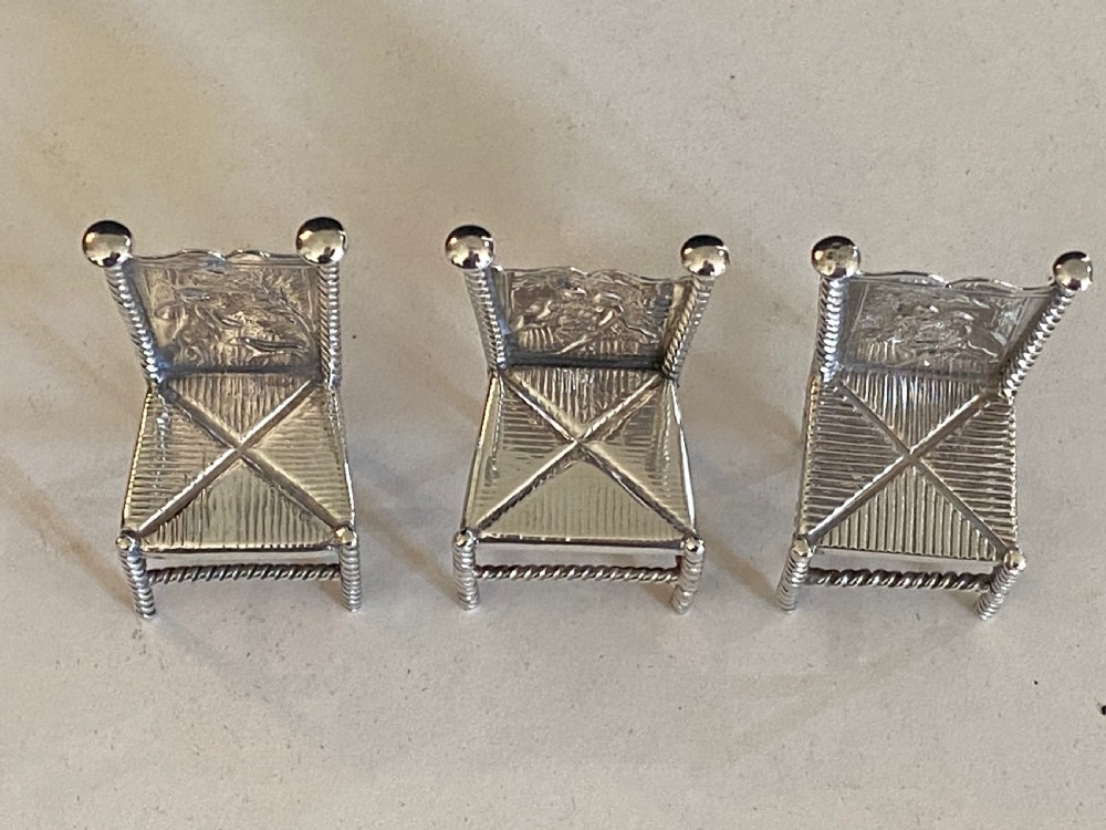 Miniature Silver Chairs, Set of Three View XI