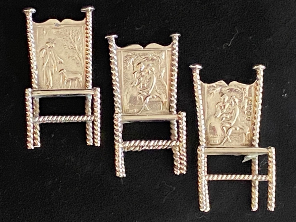 Miniature Silver Chairs, Set of Three View XV