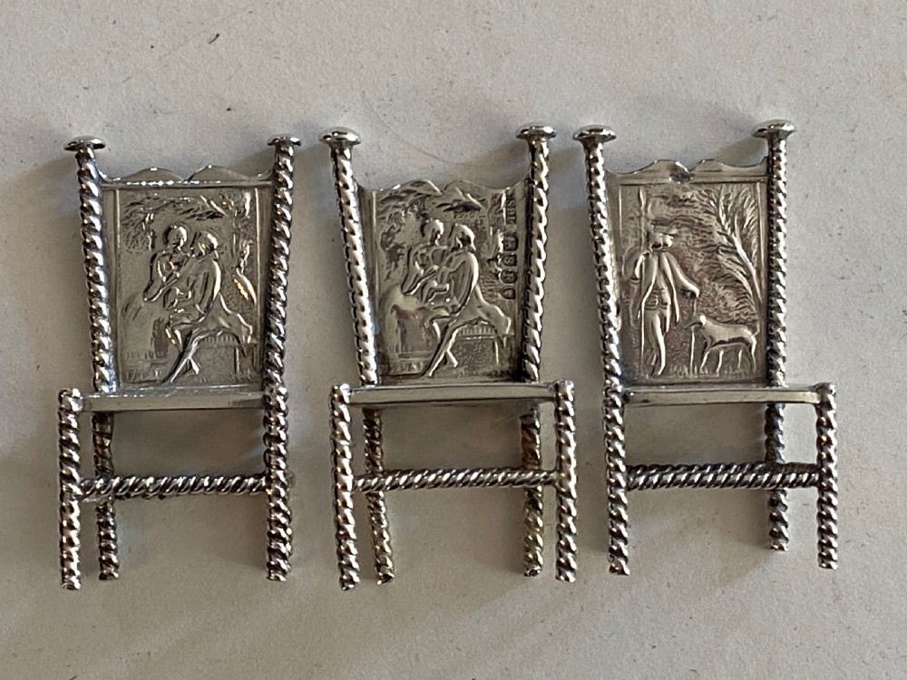 Miniature Silver Chairs, Set of Three View XIX
