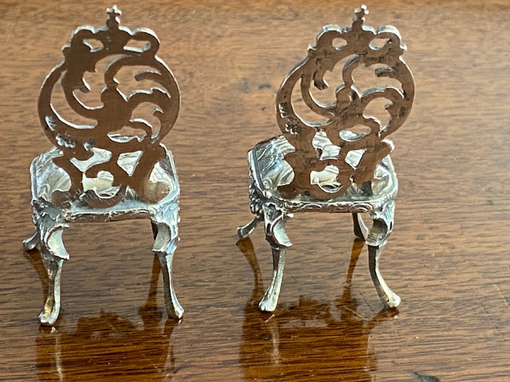 Pair of Miniature Silver Chairs View II