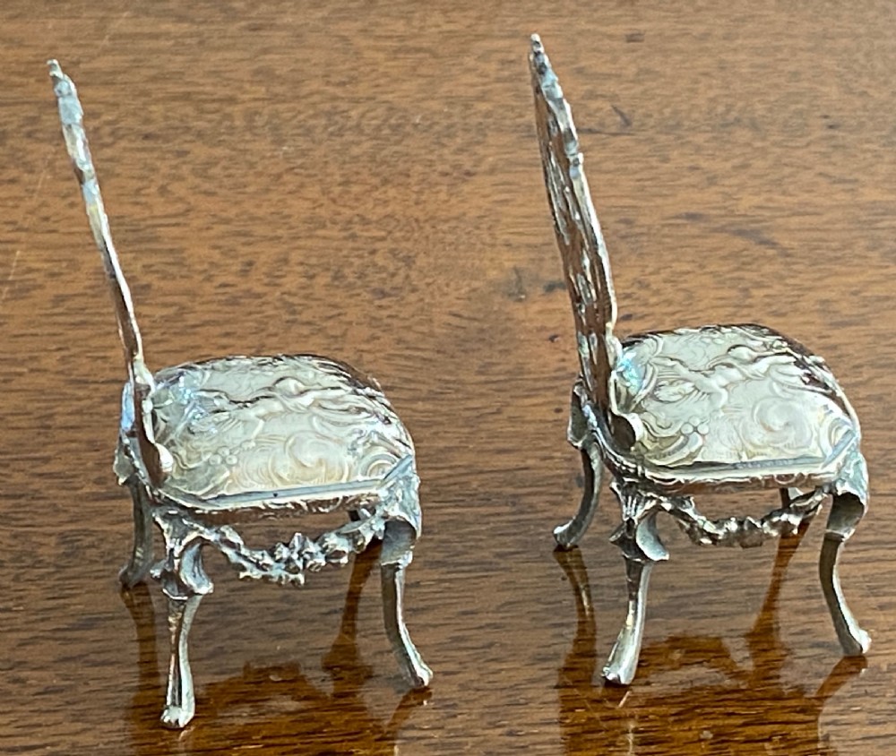 Pair of Miniature Silver Chairs View V