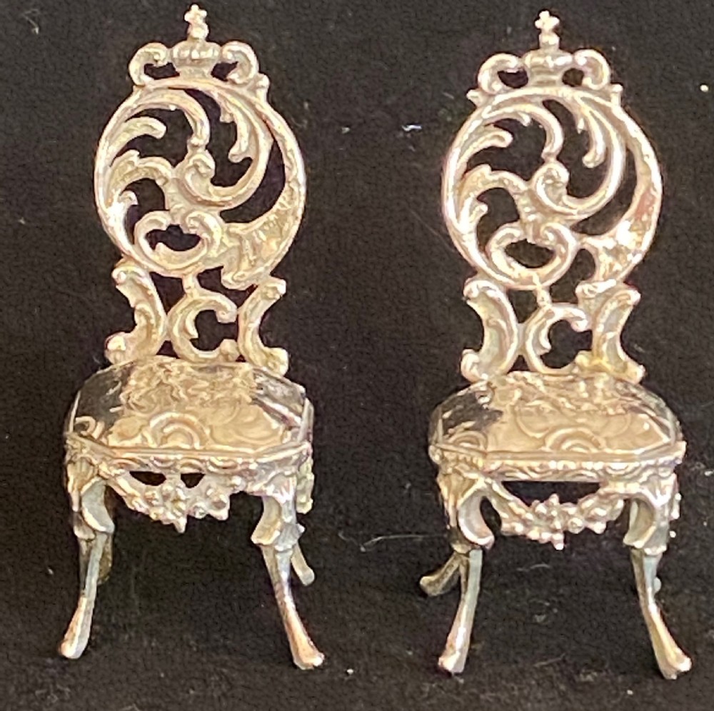 Pair of Miniature Silver Chairs View VIII