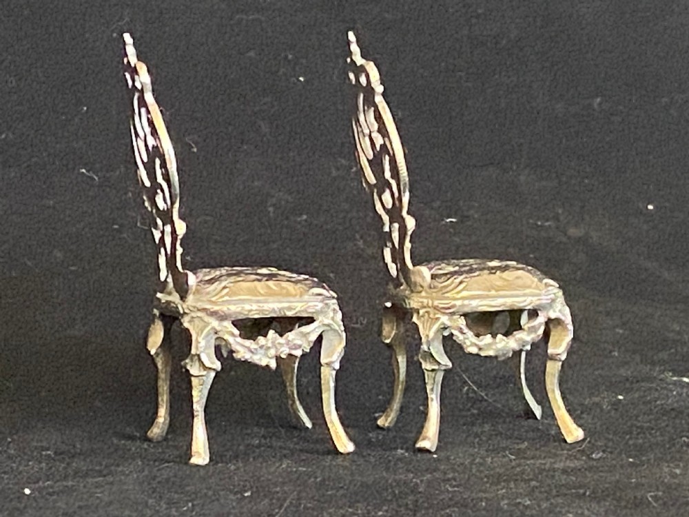 Pair of Miniature Silver Chairs View X
