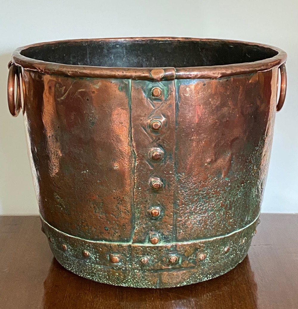 Antique Copper Log Bin