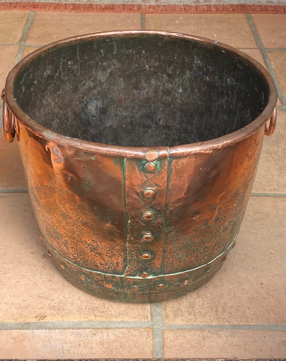 Antique Copper Log Bin View IV