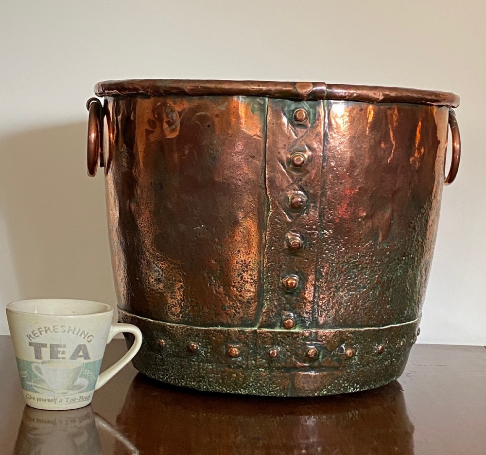 Antique Copper Log Bin View V