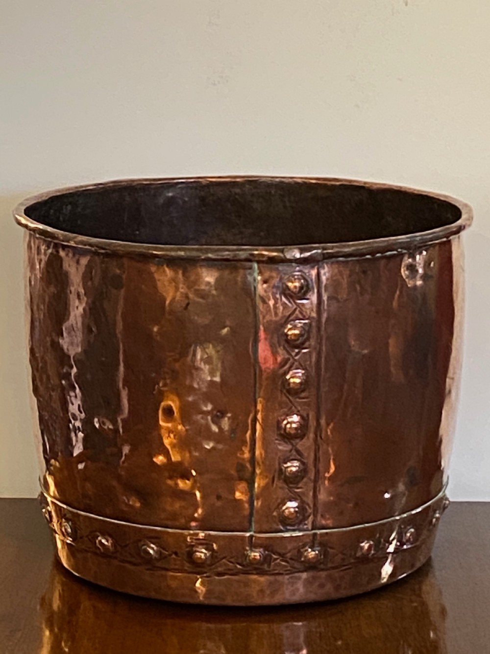 Antique Copper Log Bin View II