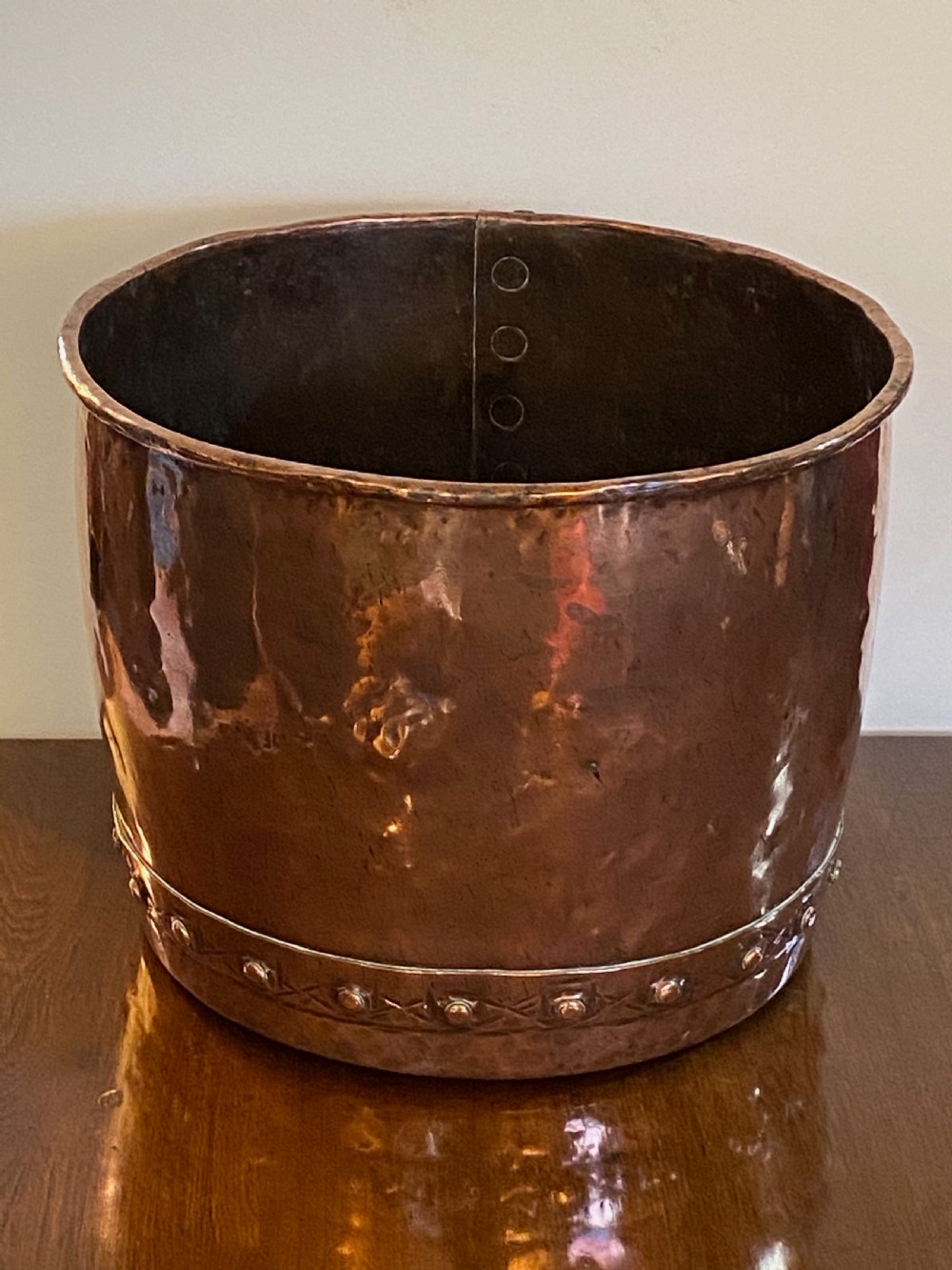 Antique Copper Log Bin View VI