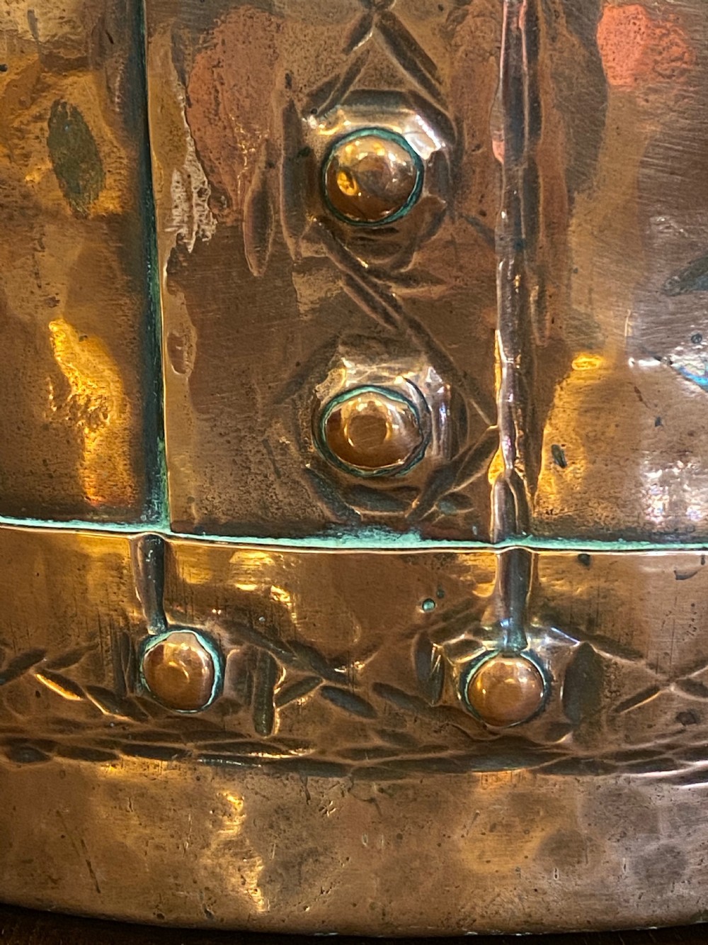 Antique Copper Log Bin View VII