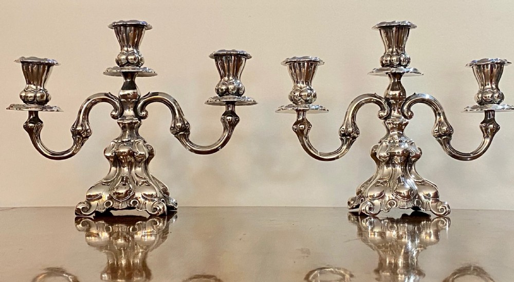 Pair of Danish Silver Candelabra View II