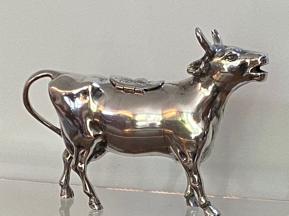 Antique Silver German Cow Creamer