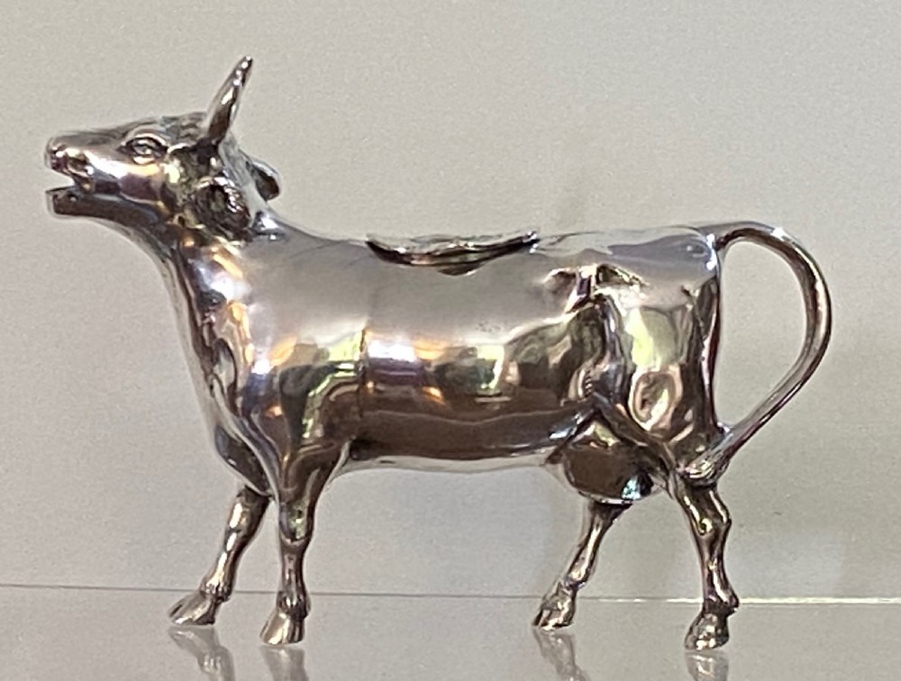 Antique Silver German Cow Creamer View II