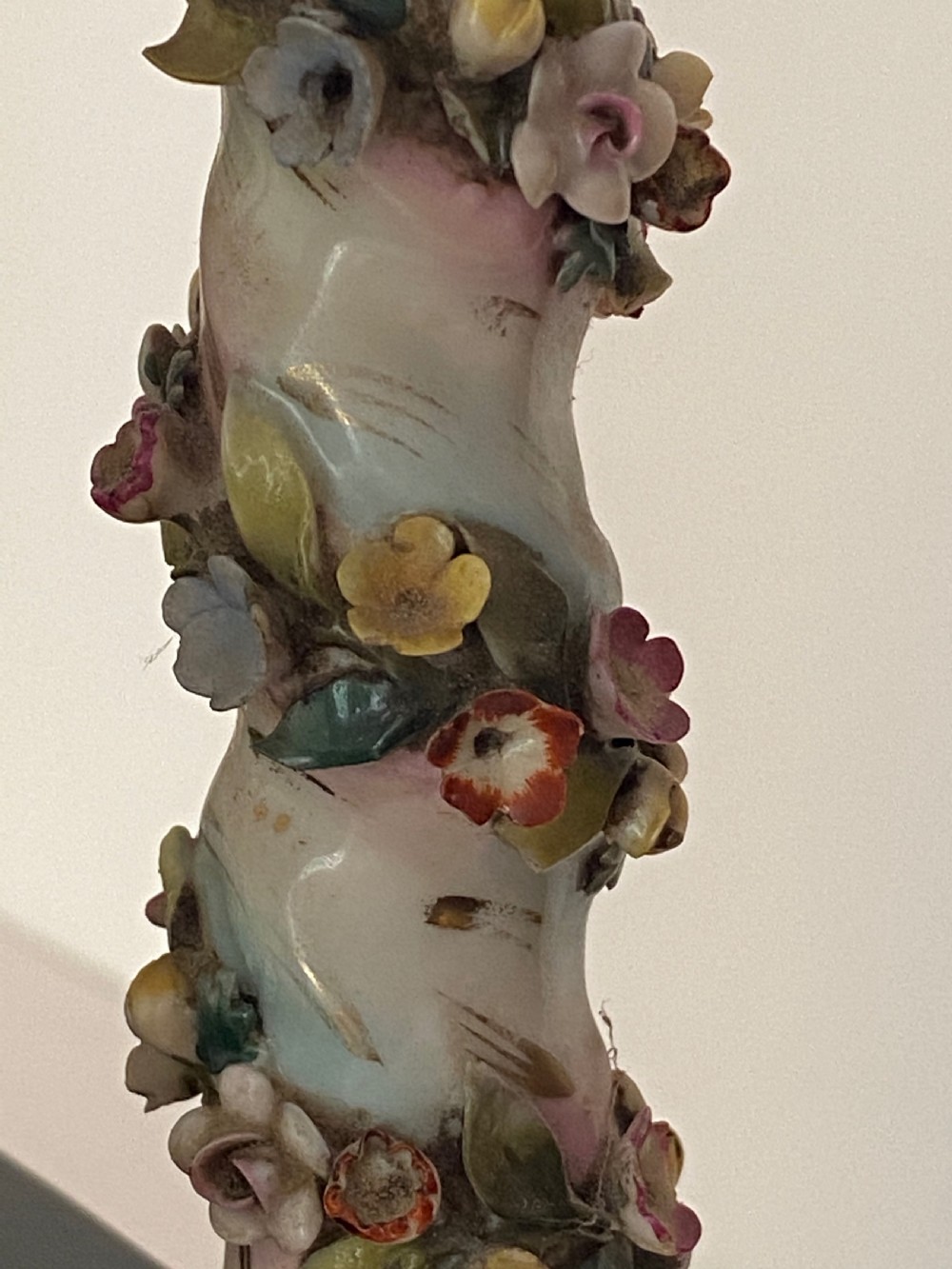Antique Hanging Shelf with Porcelain Turned Columns View V