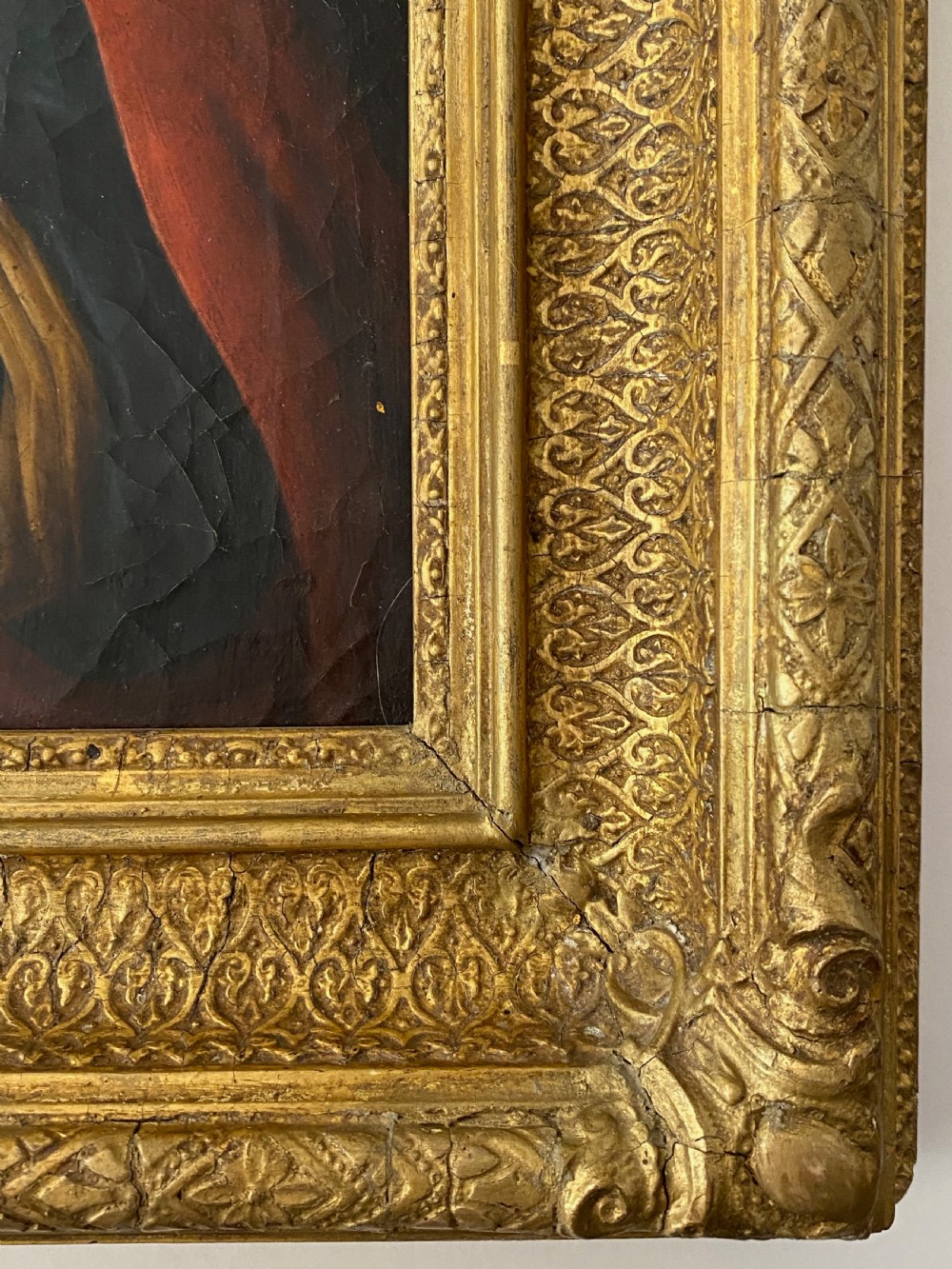 19th Century Madonna and Child ,Oil on Canvas View II