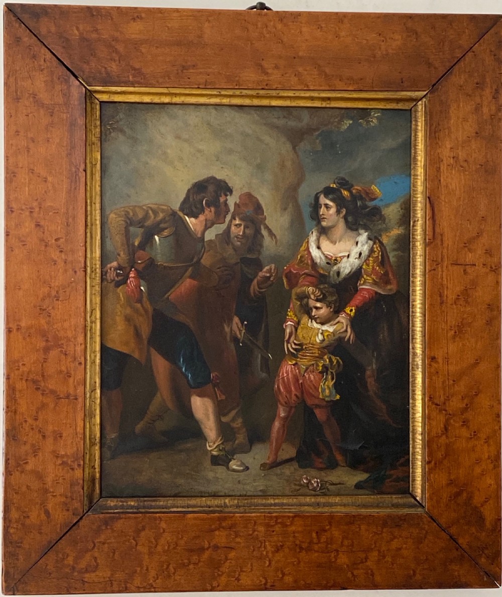 Antique Oil on Canvas of Medieval Scene View V