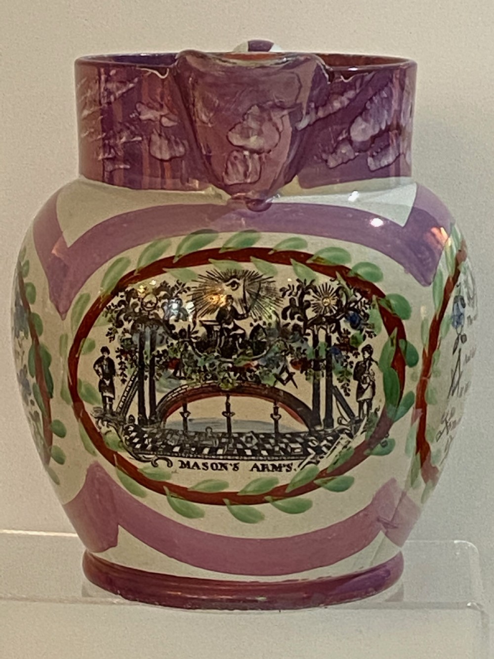 Masonic Sunderland Lustre Jug View III