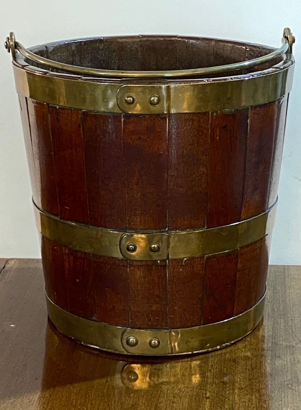Irish Mahogany and Brass Coopered eat Bucket View II