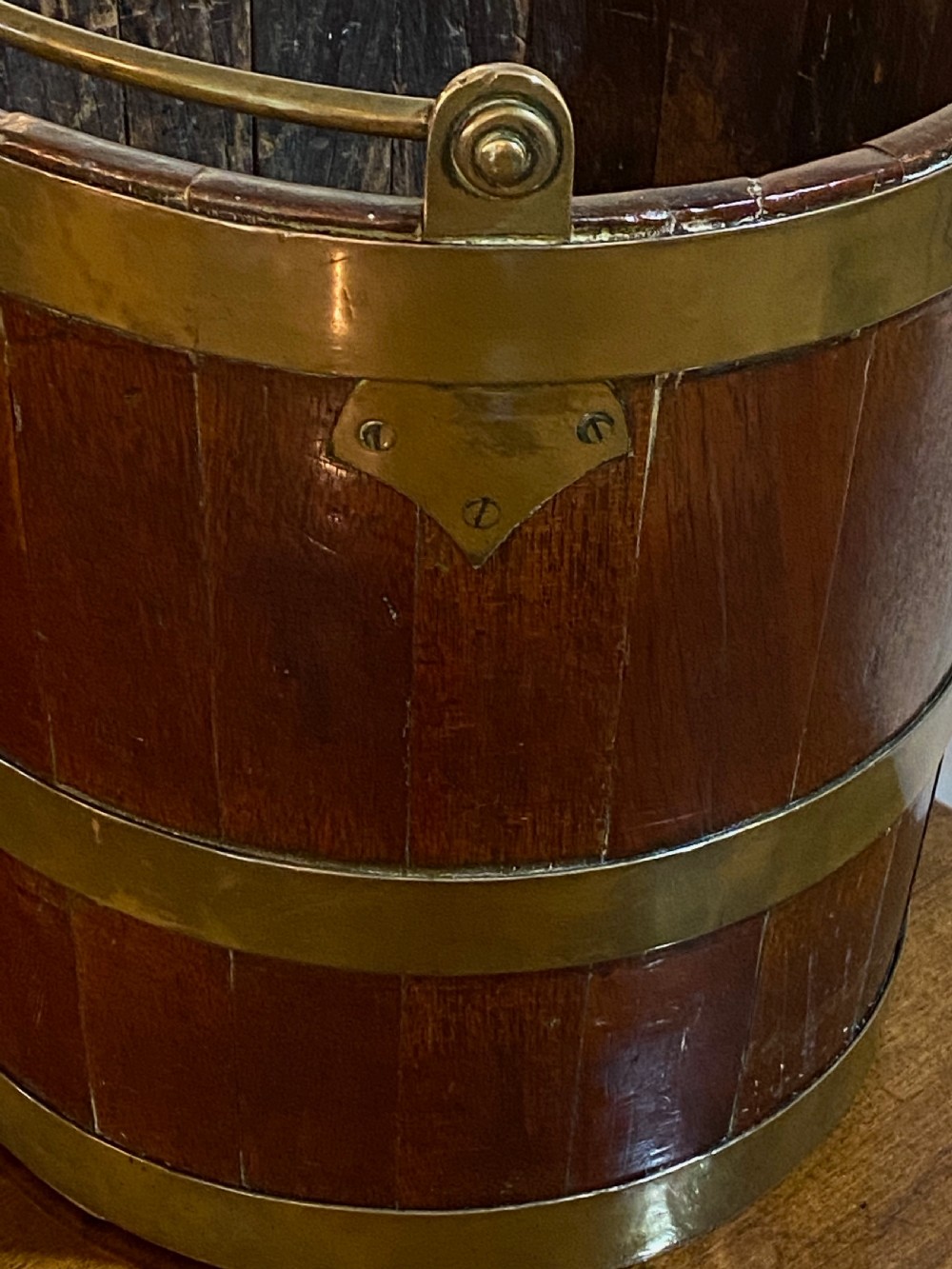 Irish Mahogany and Brass Coopered eat Bucket View III