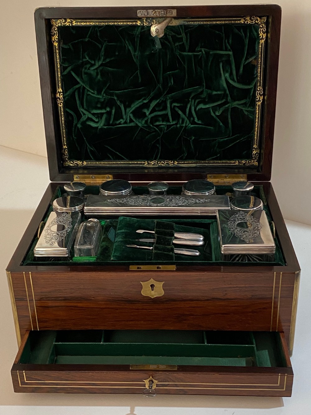 Antique Rosewood Ladies Vanity Box