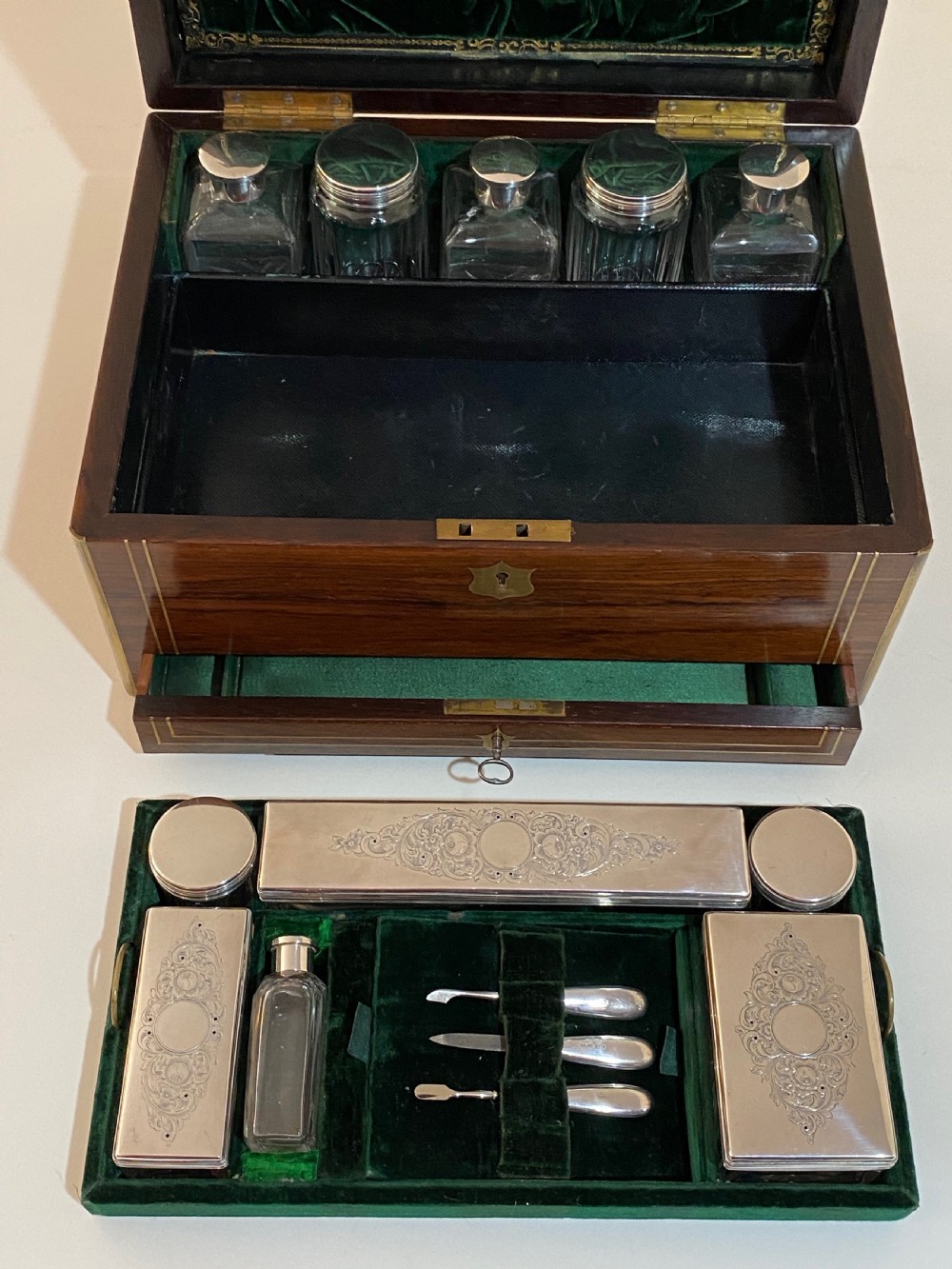Antique Rosewood Ladies Vanity Box View XIV
