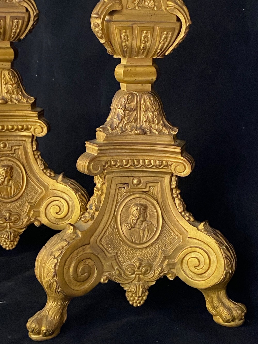 French Gilt Church Candlesticks View III