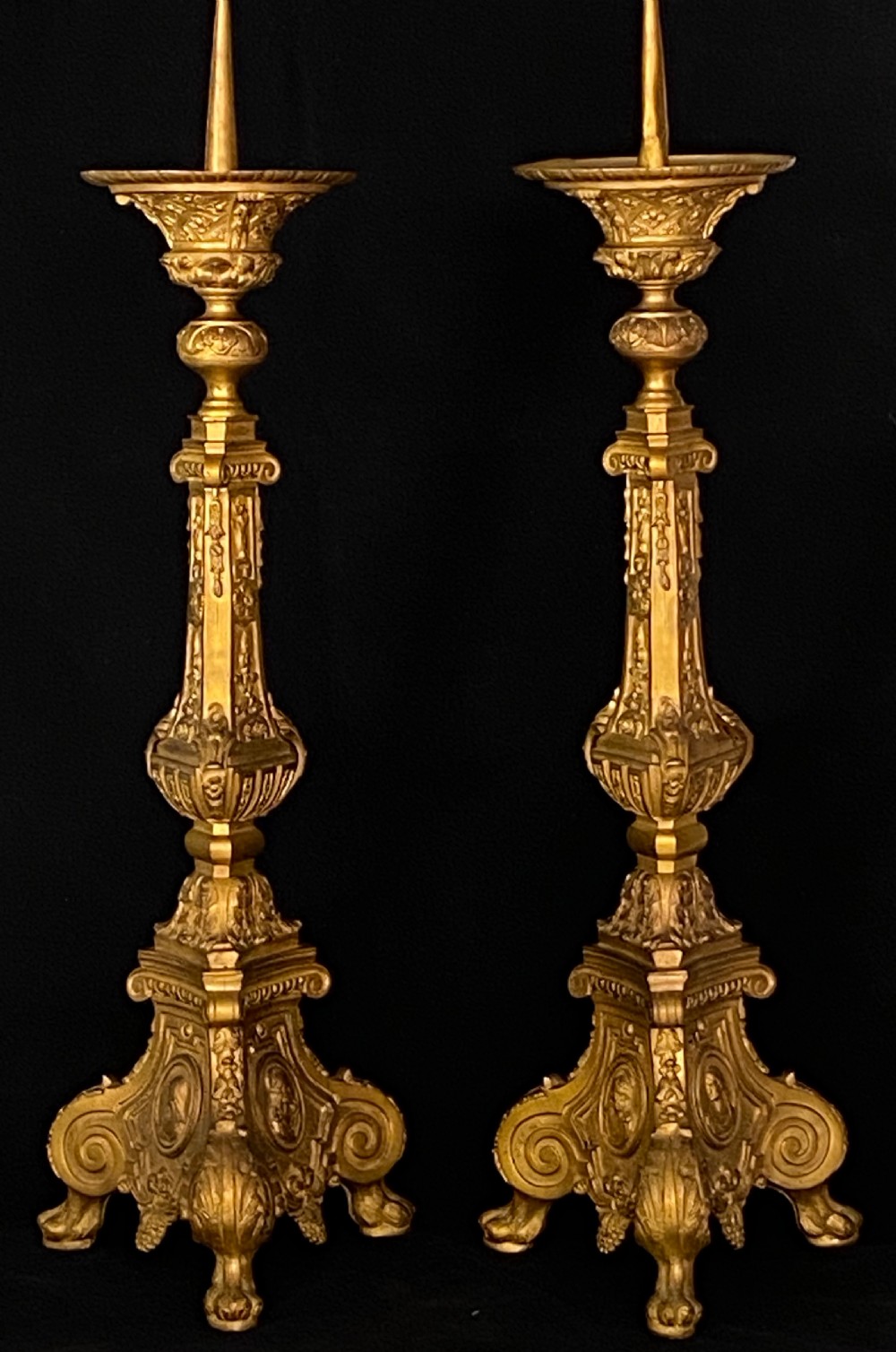 French Gilt Church Candlesticks View IV