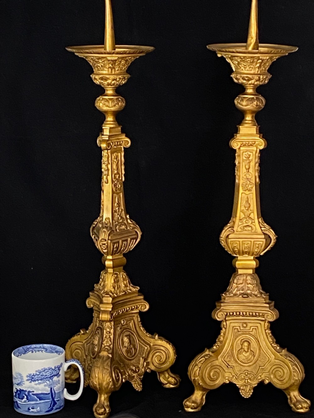 French Gilt Church Candlesticks View IX