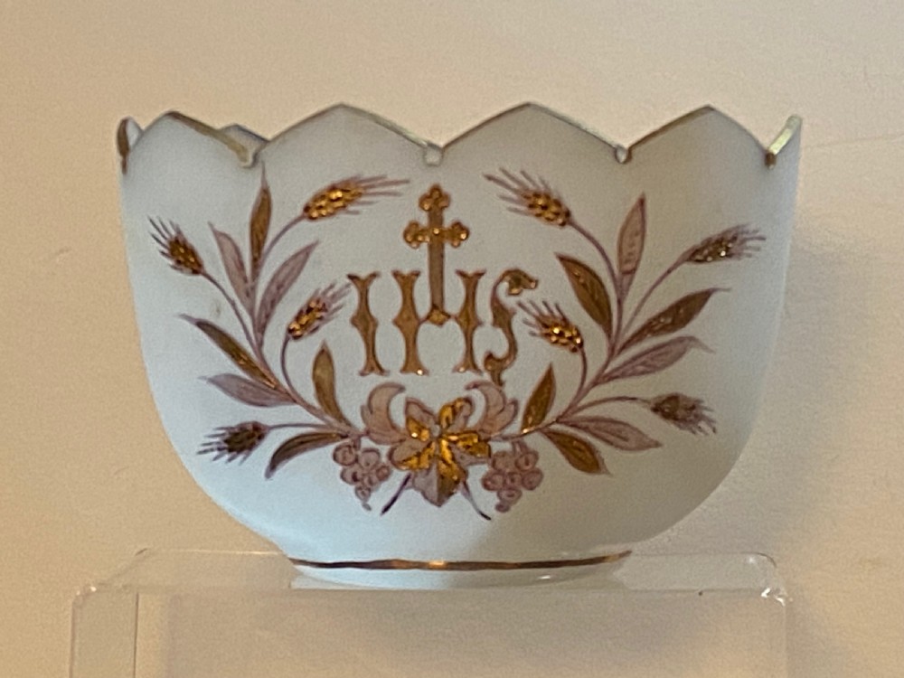 Continental Vaseline Glass Devotional Candle Vase
