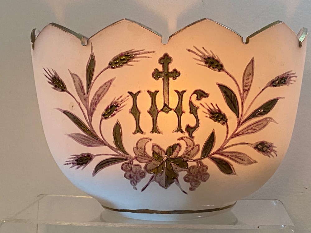 Continental Vaseline Glass Devotional Candle Vase View III